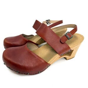 DANSKO Thea Clog Sandal Brown Buckle Mary Jane Leather Boho Size EU 41 10.5-11